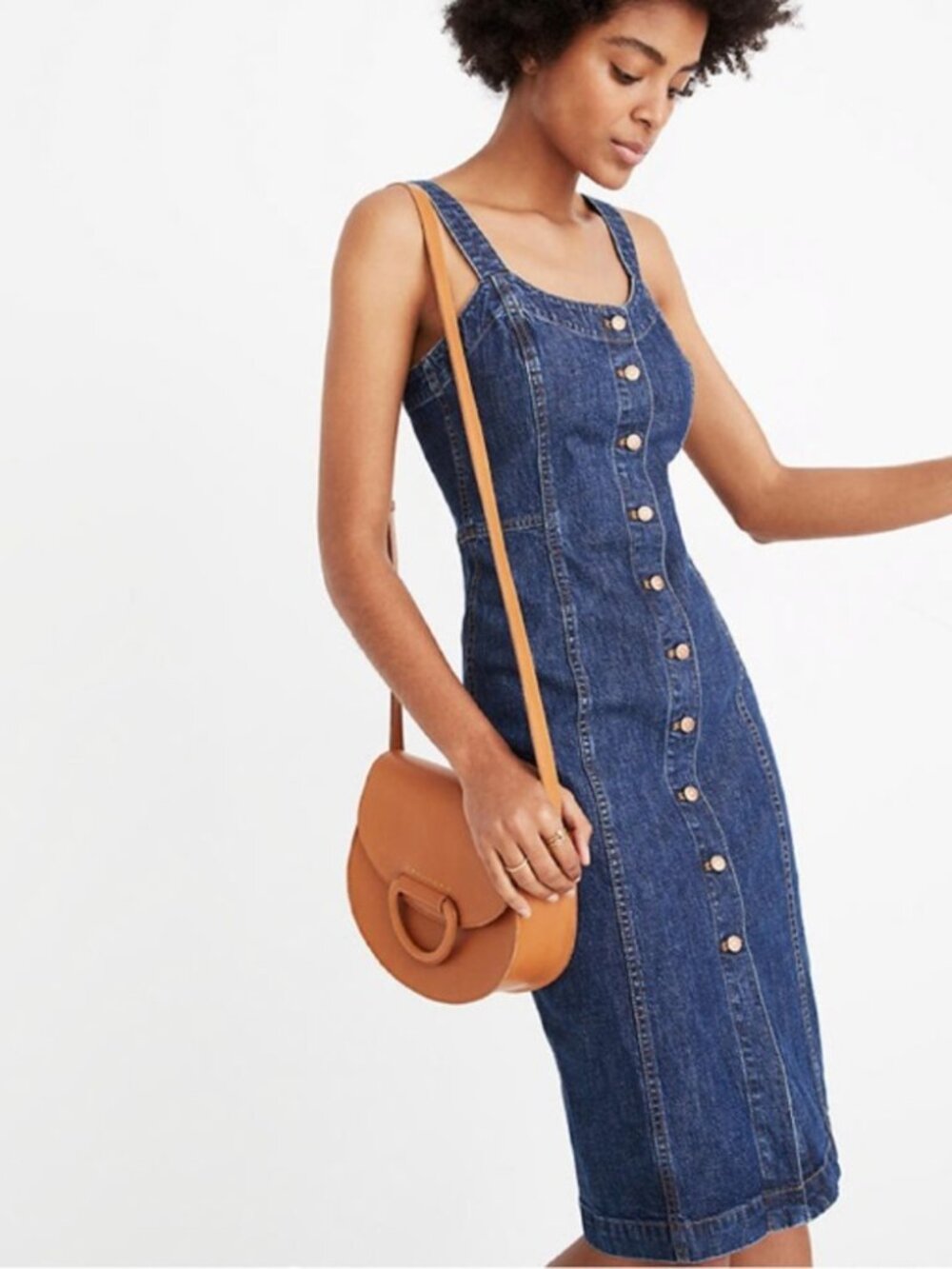 Madewell Denim Button-Front Tank Dress